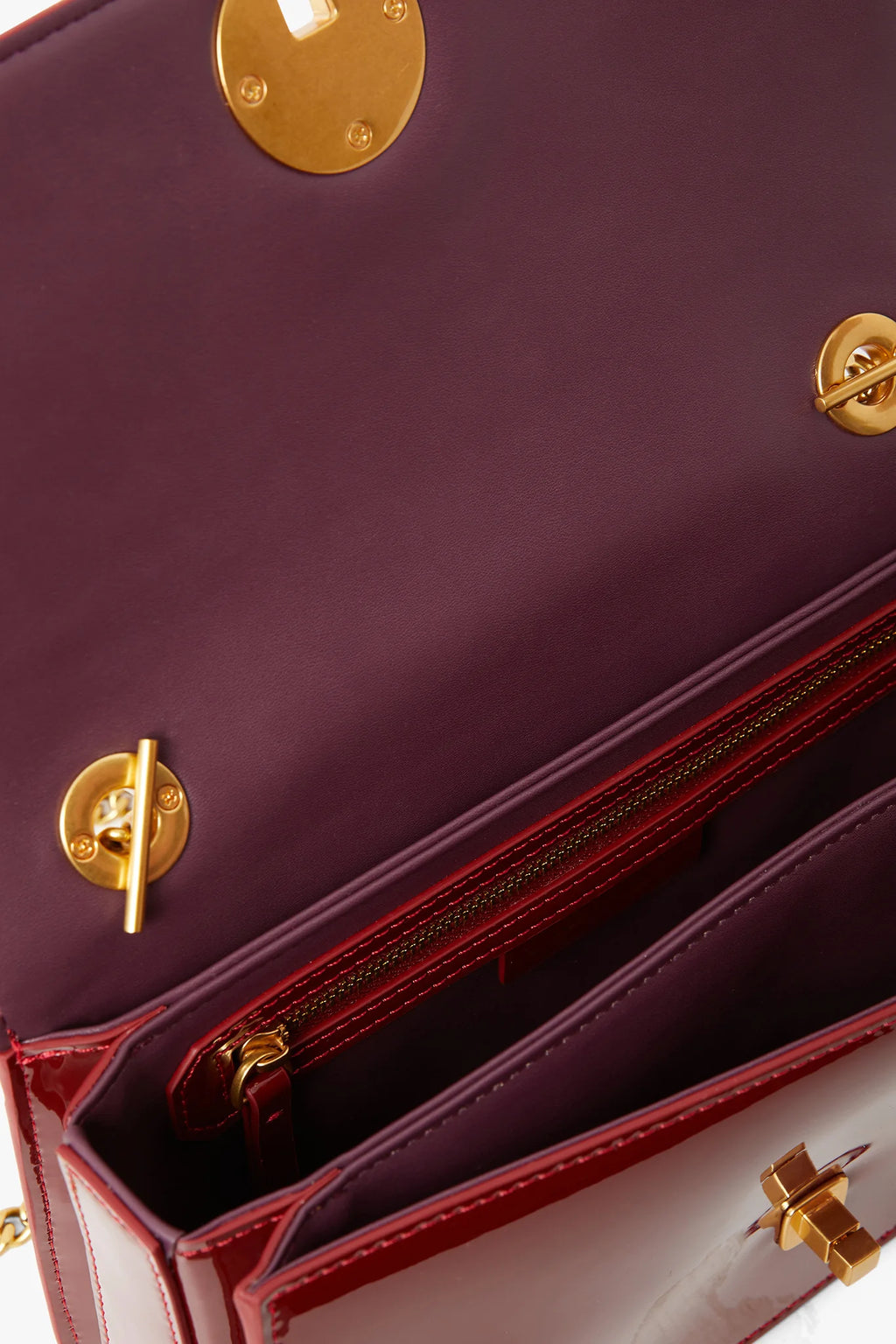 Jasper Conran "Celia" Patent Chain Strap Evening Bag in Red