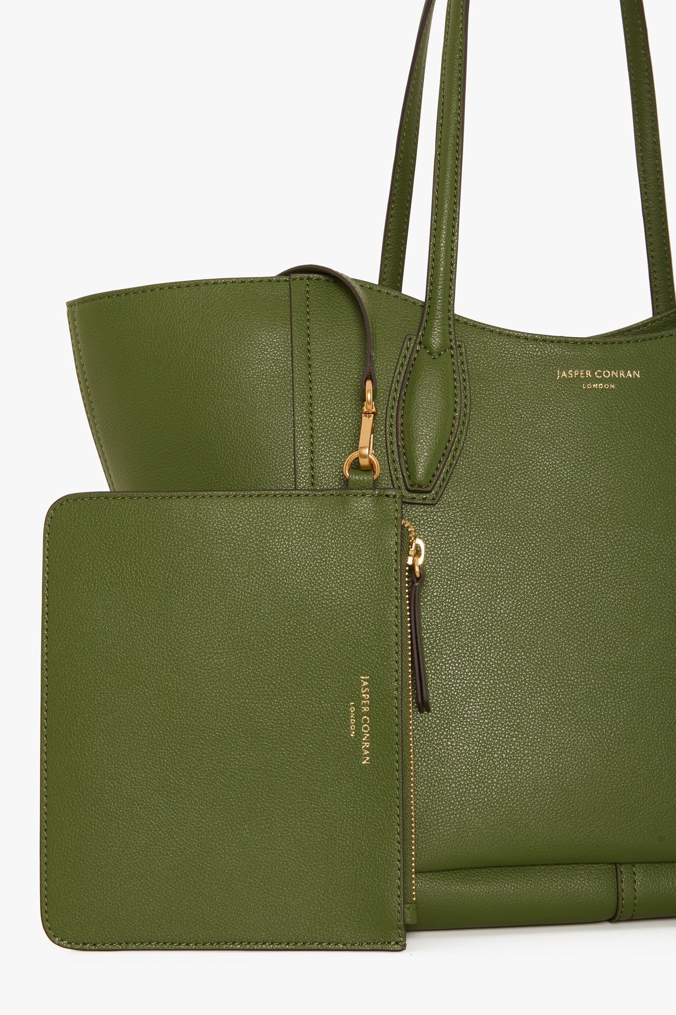 Jasper Conran "Bryn" Leather Tote Bag in Green