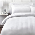 Jasper Conran "Satin Stripe" 500 Thread Count Duvet Cover in White