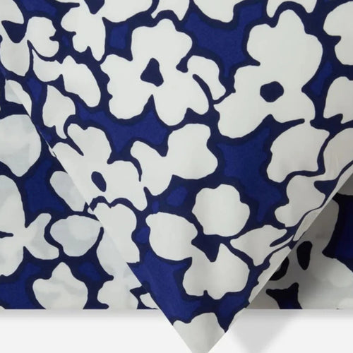 Abstract Floral Print Duvet Cover Set in Blue