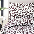 Jasper Conran "Abstract Floral Print" Duvet Cover Set in Chocolate