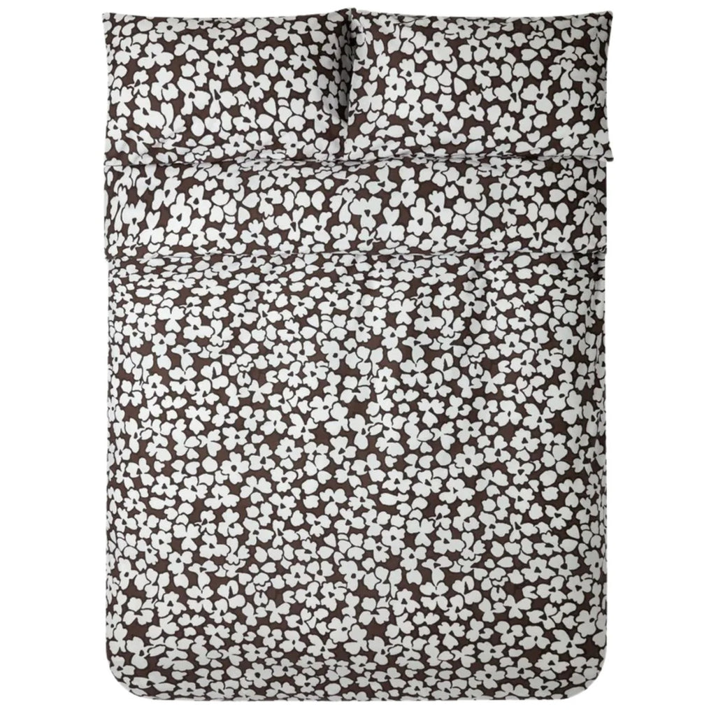 Jasper Conran "Abstract Floral Print" Duvet Cover Set in Chocolate