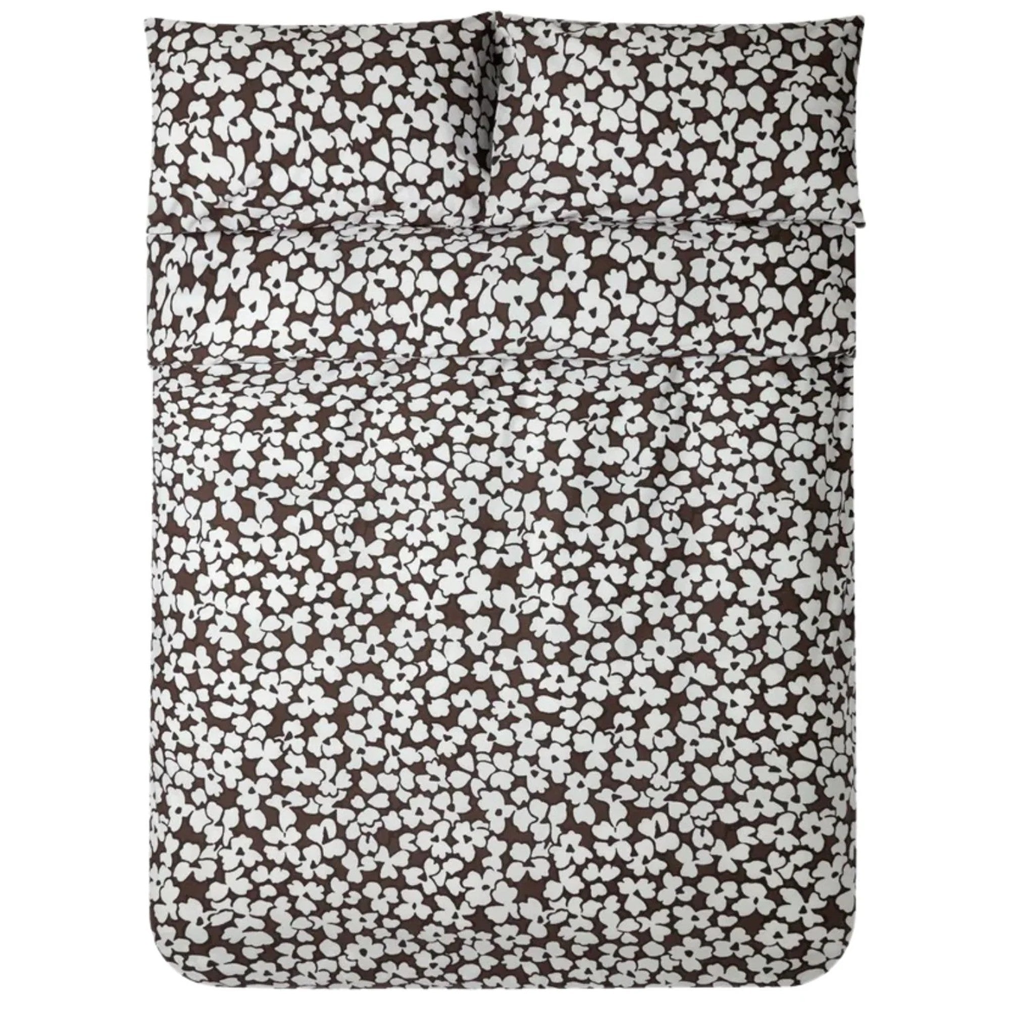 Jasper Conran "Abstract Floral Print" Duvet Cover Set in Chocolate