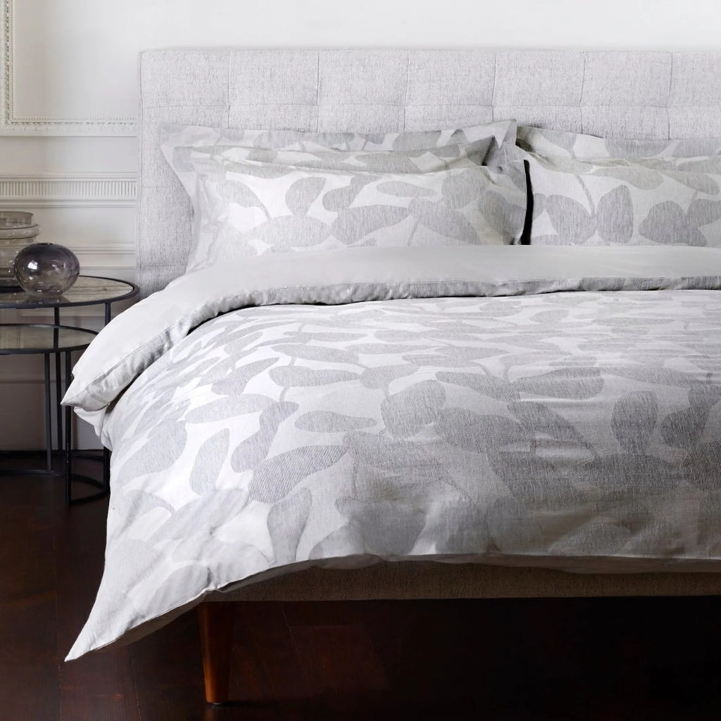 Jasper Conran "Abstract Leaf" Duvet Cover Set in Melange Grey
