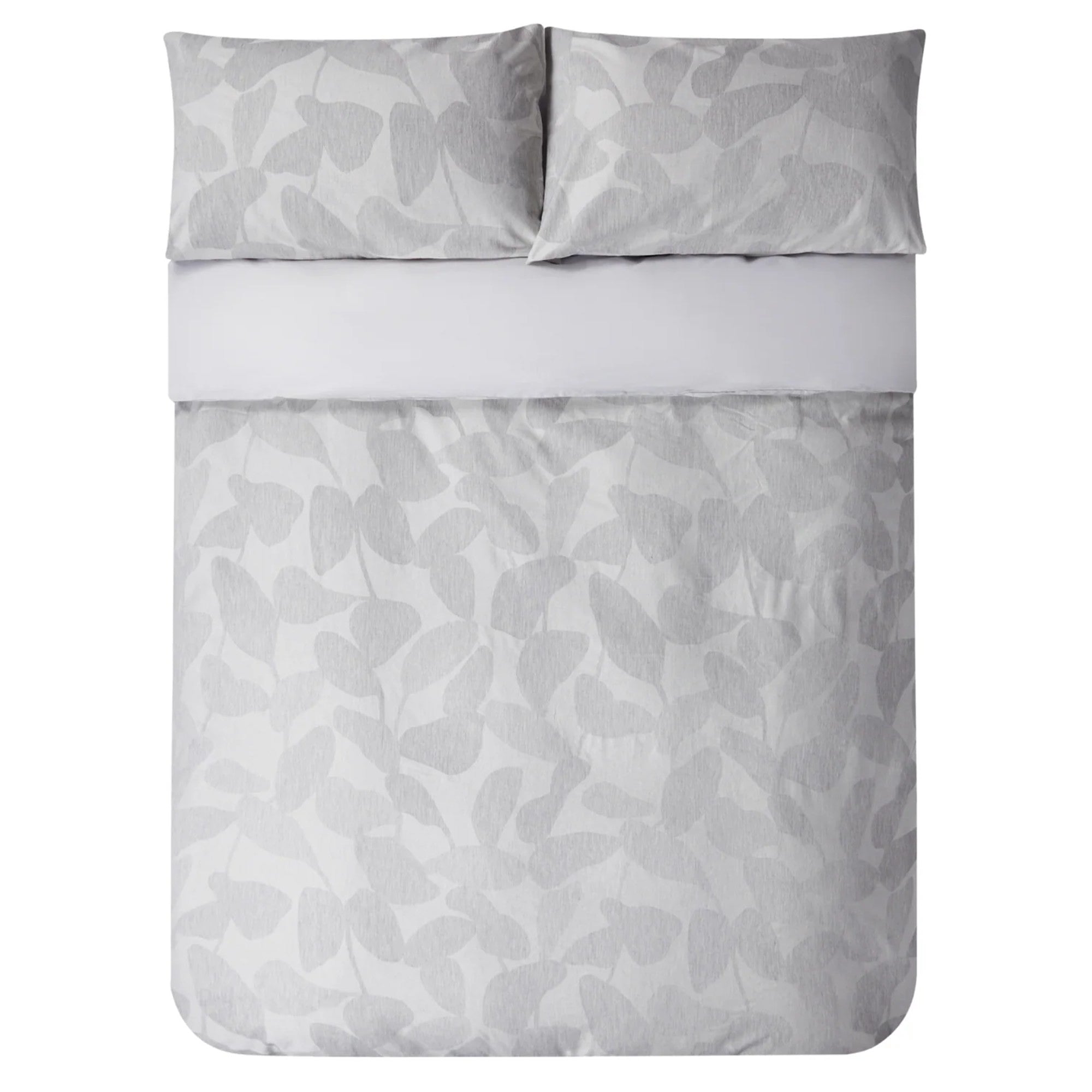 Jasper Conran "Abstract Leaf" Duvet Cover Set in Melange Grey