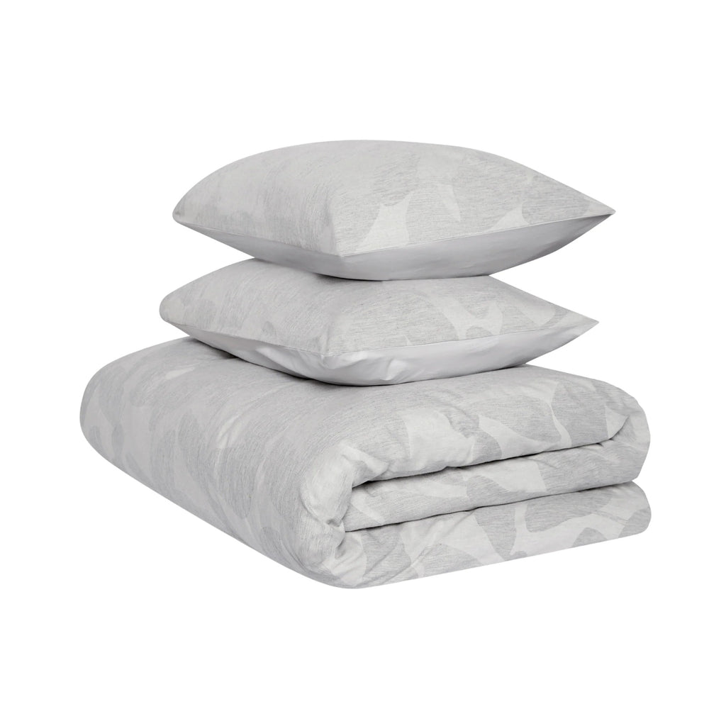 Jasper Conran "Abstract Leaf" Duvet Cover Set in Melange Grey