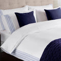 Jasper Conran "Circles Embroidered Border" Duvet Cover in White-True Blue