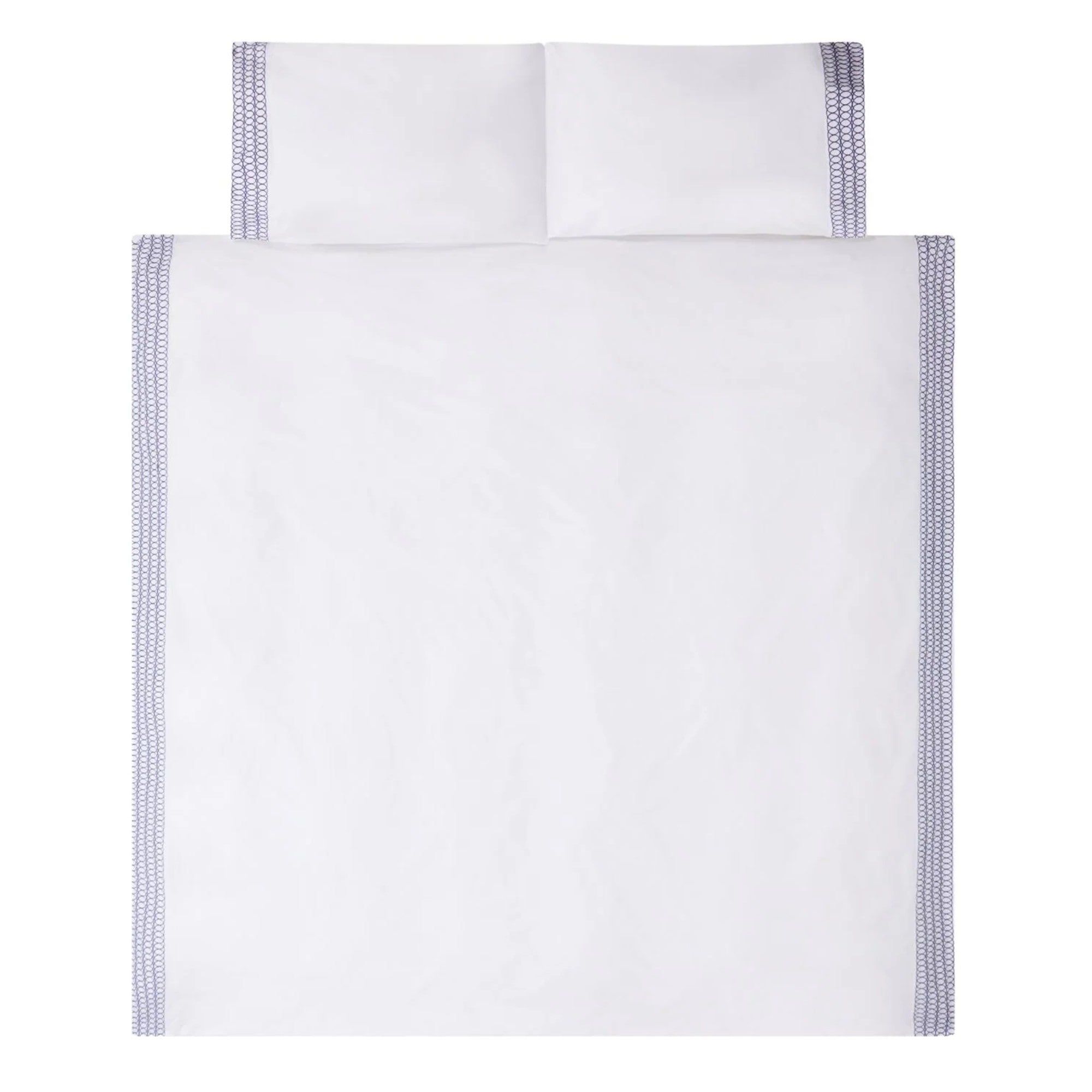 Jasper Conran "Circles Embroidered Border" Duvet Cover in White-True Blue