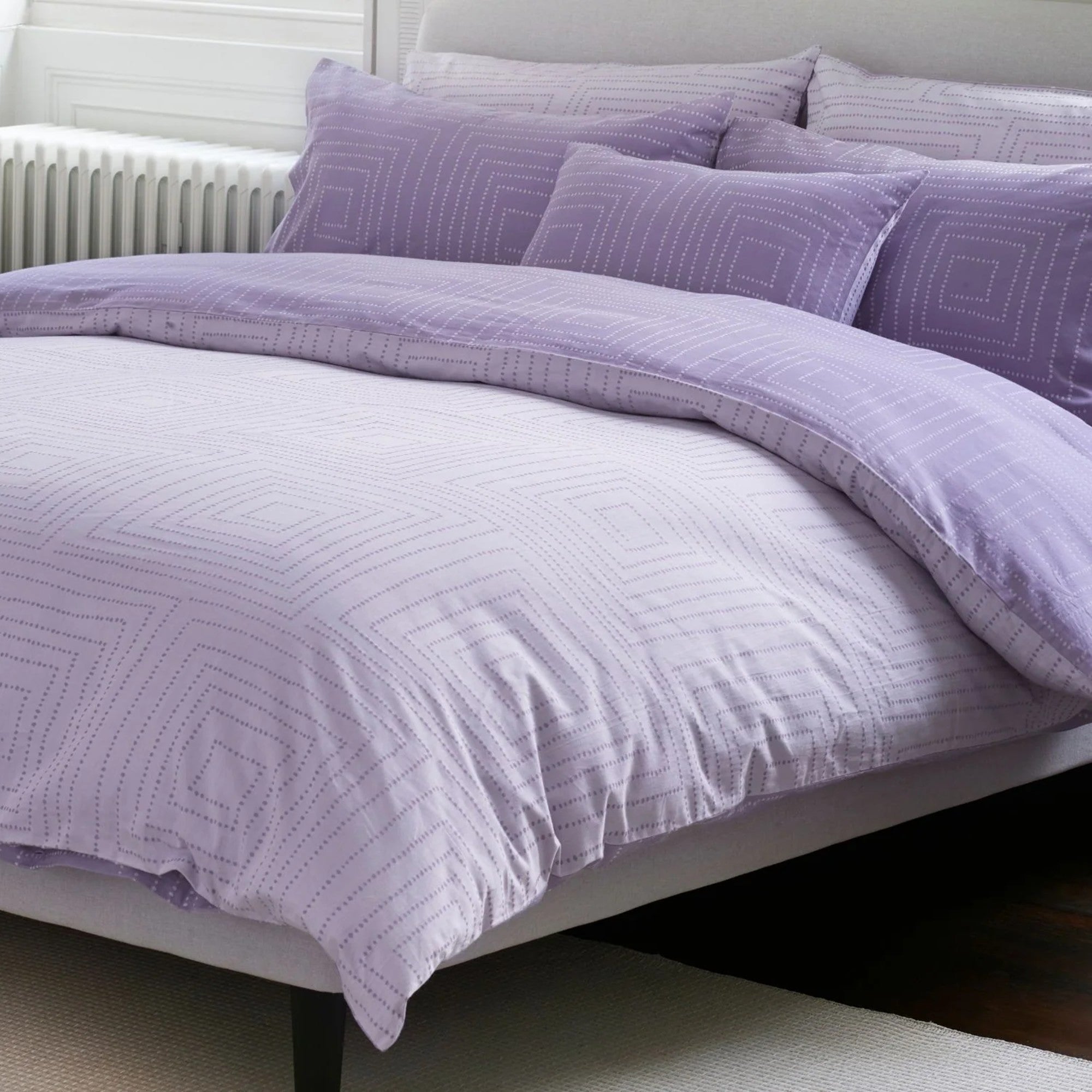 Jasper Conran "Dot to Dot" Jacquard Duvet Cover Set in Lavender