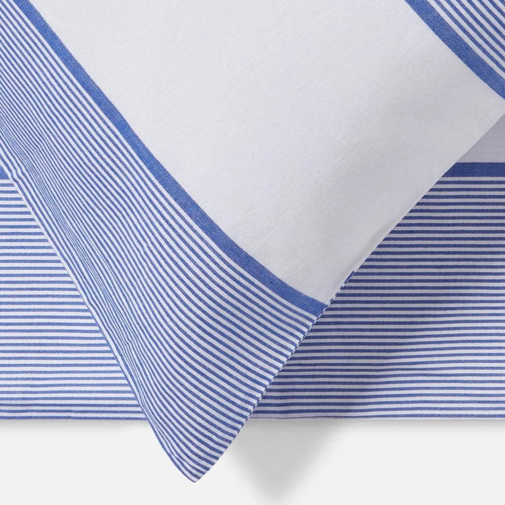 Jasper Conran "Dyed Jacquard" Duvet Cover Set in Blue Pinstripe