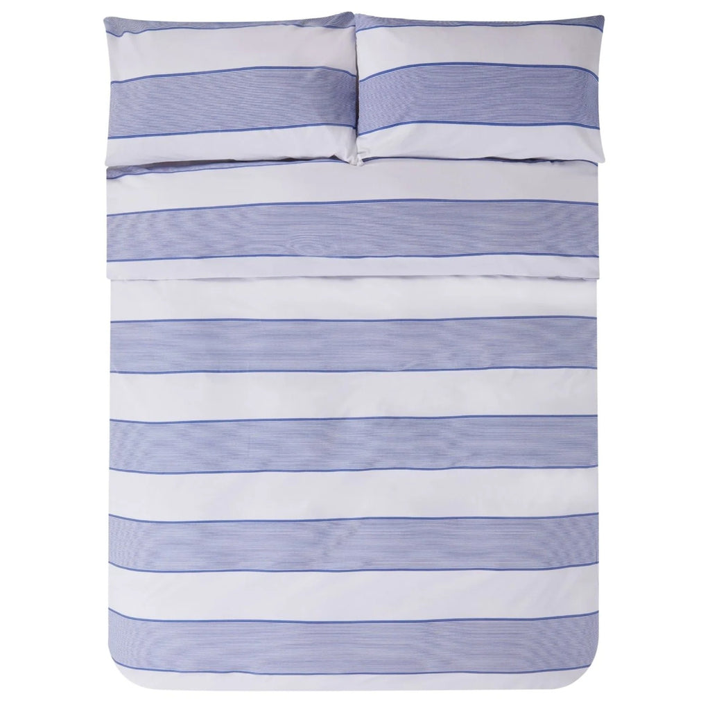 Jasper Conran "Dyed Jacquard" Duvet Cover Set in Blue Pinstripe