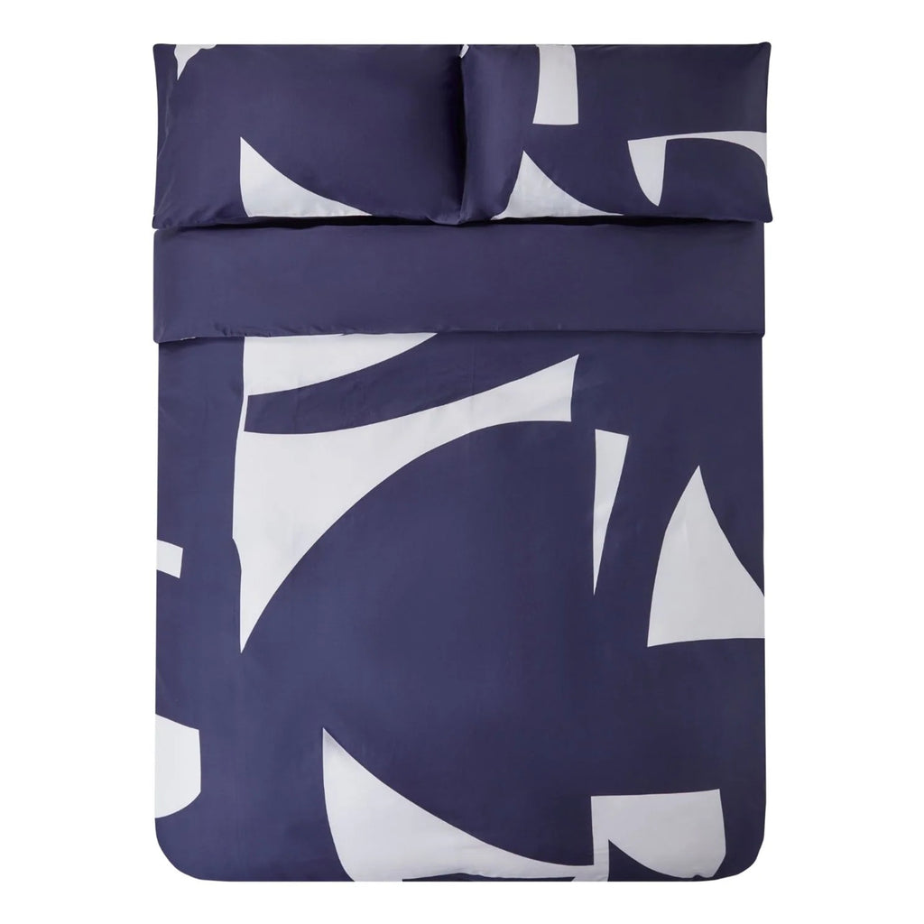 Jasper Conran "Graphic Print" 300TC Duvet Cover Set in Mid Blue