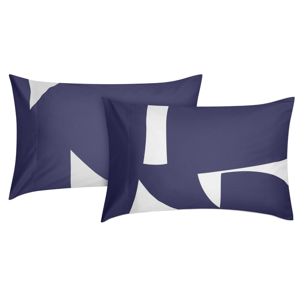 Jasper Conran "Graphic Print" 300TC Duvet Cover Set in Mid Blue