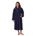 Jasper Conran "Microfibre" Bath Robe with Piping in Navy Blue