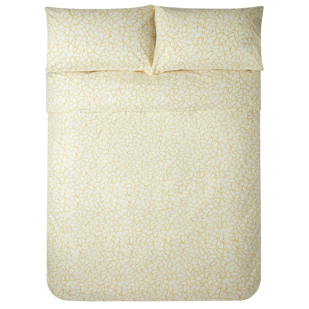 Jasper Conran "Mini Leaves" Duvet Cover Set in Bamboo (Yellow)