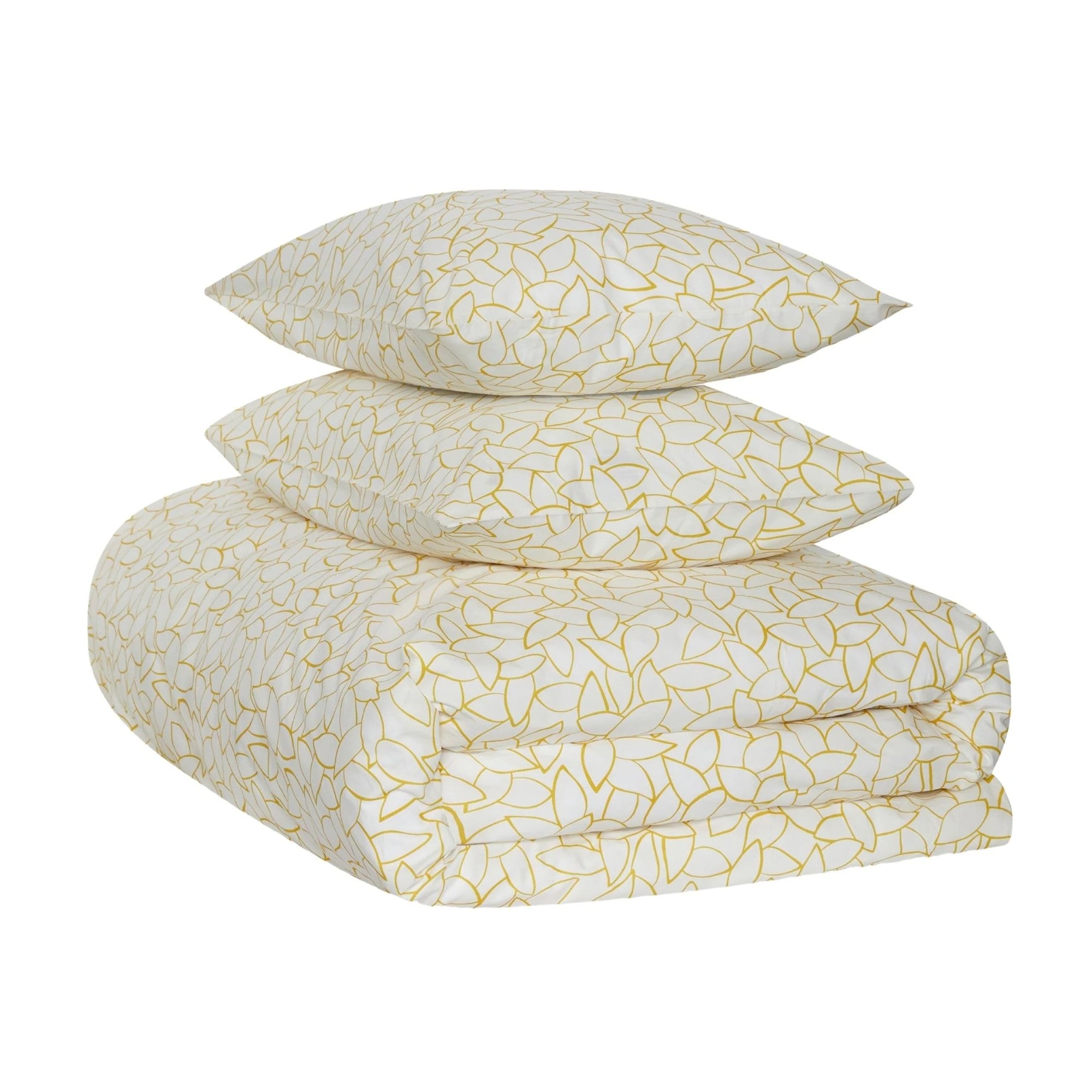 Jasper Conran "Mini Leaves" Duvet Cover Set in Bamboo (Yellow)