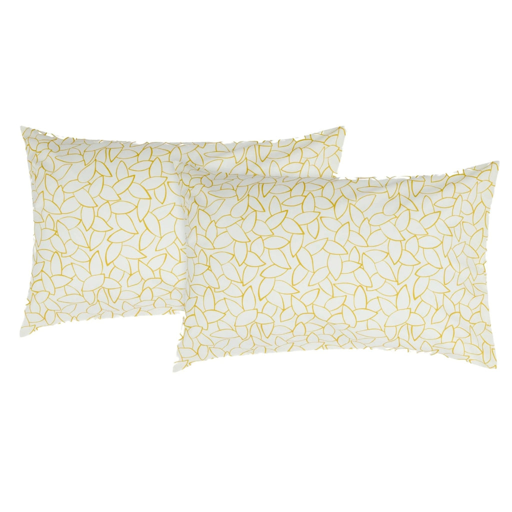 Jasper Conran "Mini Leaves" Duvet Cover Set in Bamboo (Yellow)