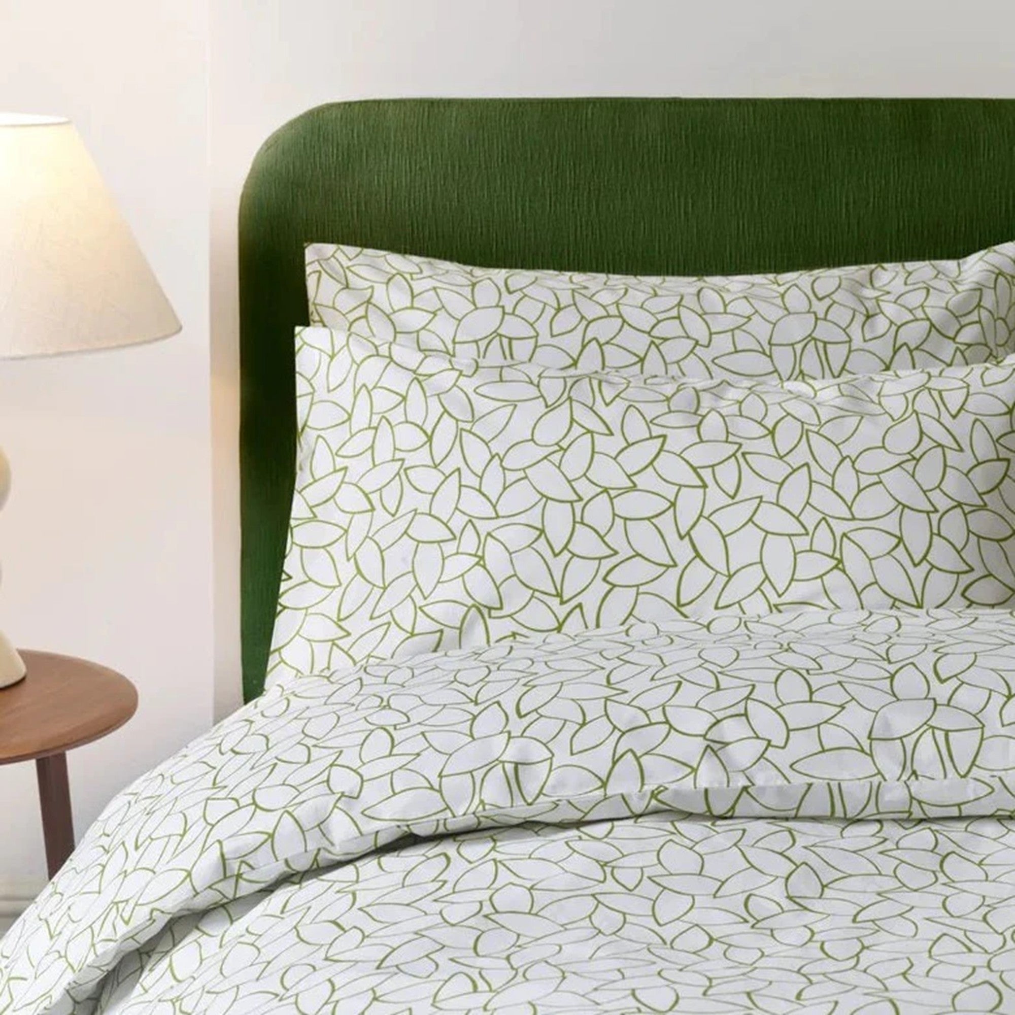 Jasper Conran "Mini Leaves" Duvet Cover Set in Spinach (Green)