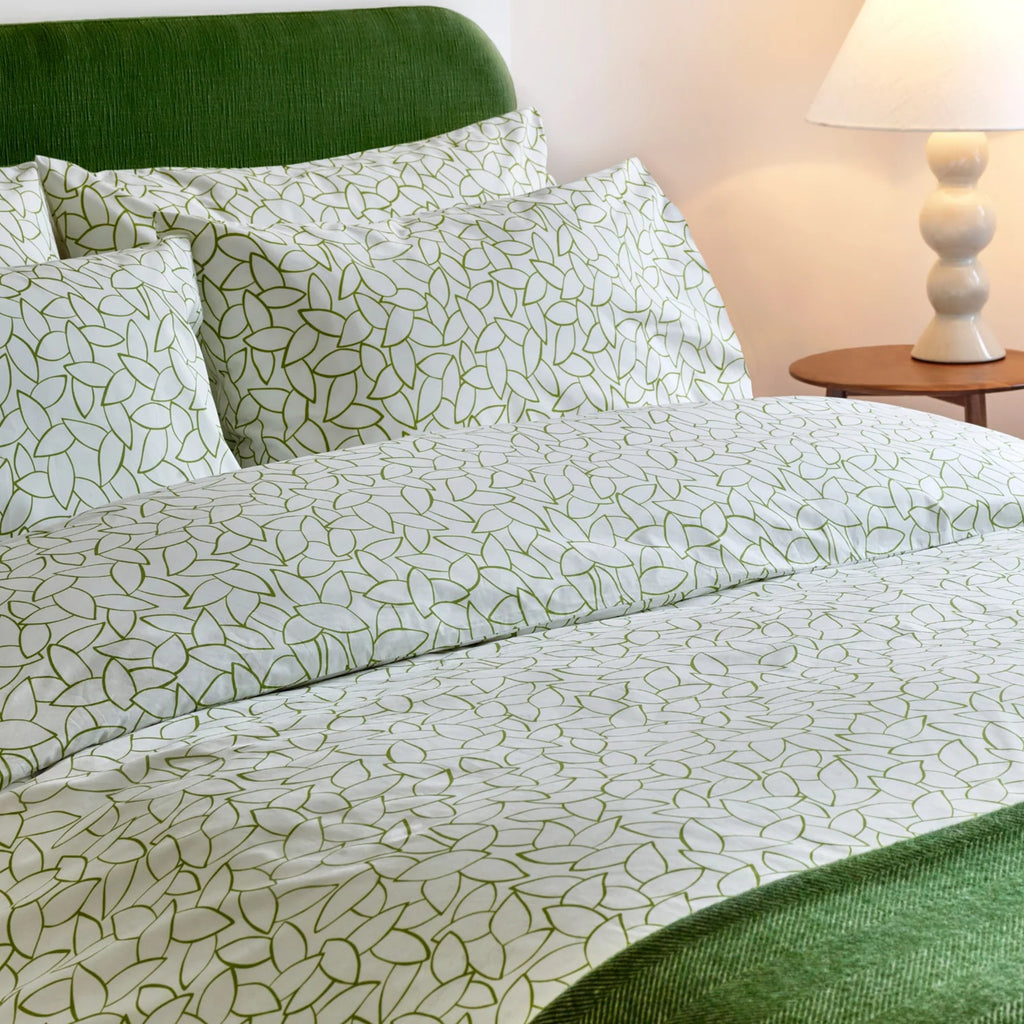 Jasper Conran "Mini Leaves" Duvet Cover Set in Spinach (Green)