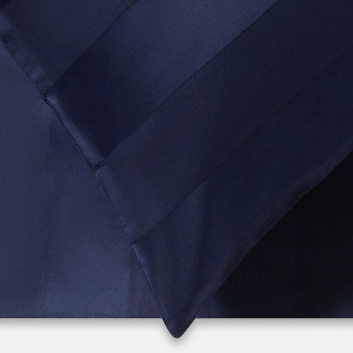 500 Thread Count Satin Stripe Duvet Cover in Navy
