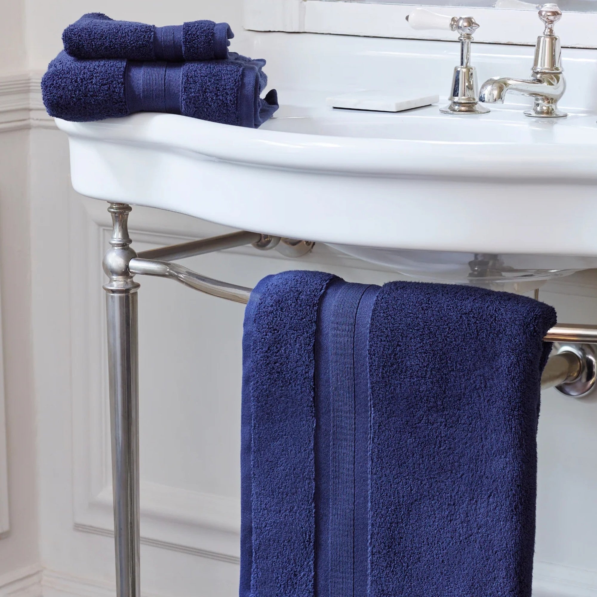 Jasper Conran "Zero Twist Cotton" Bath Towels Collection in Navy