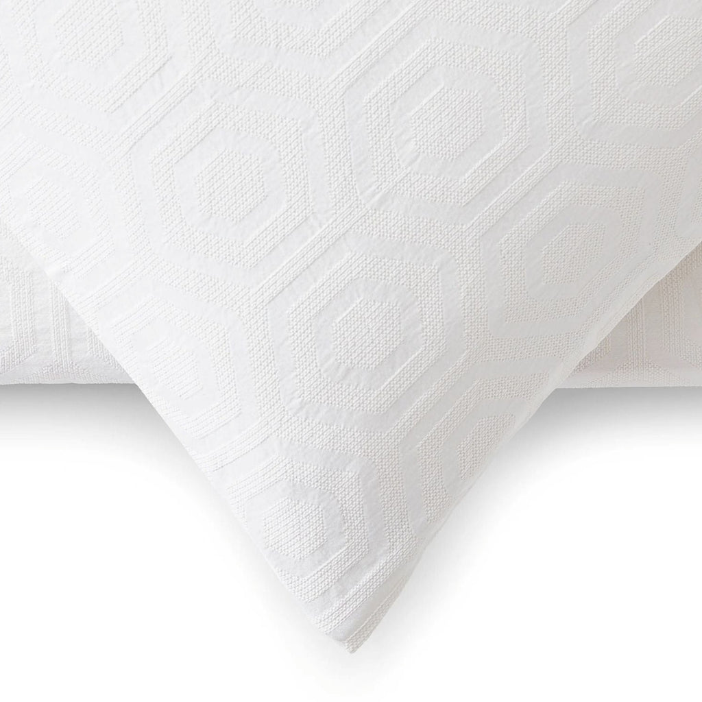 Hexagonal Duvet Cover Set in White