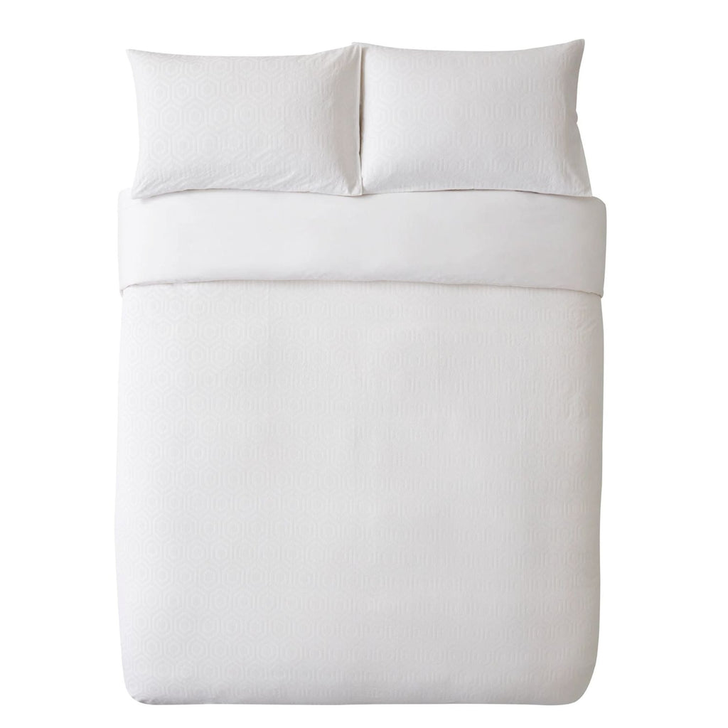 Hexagonal Duvet Cover Set in White