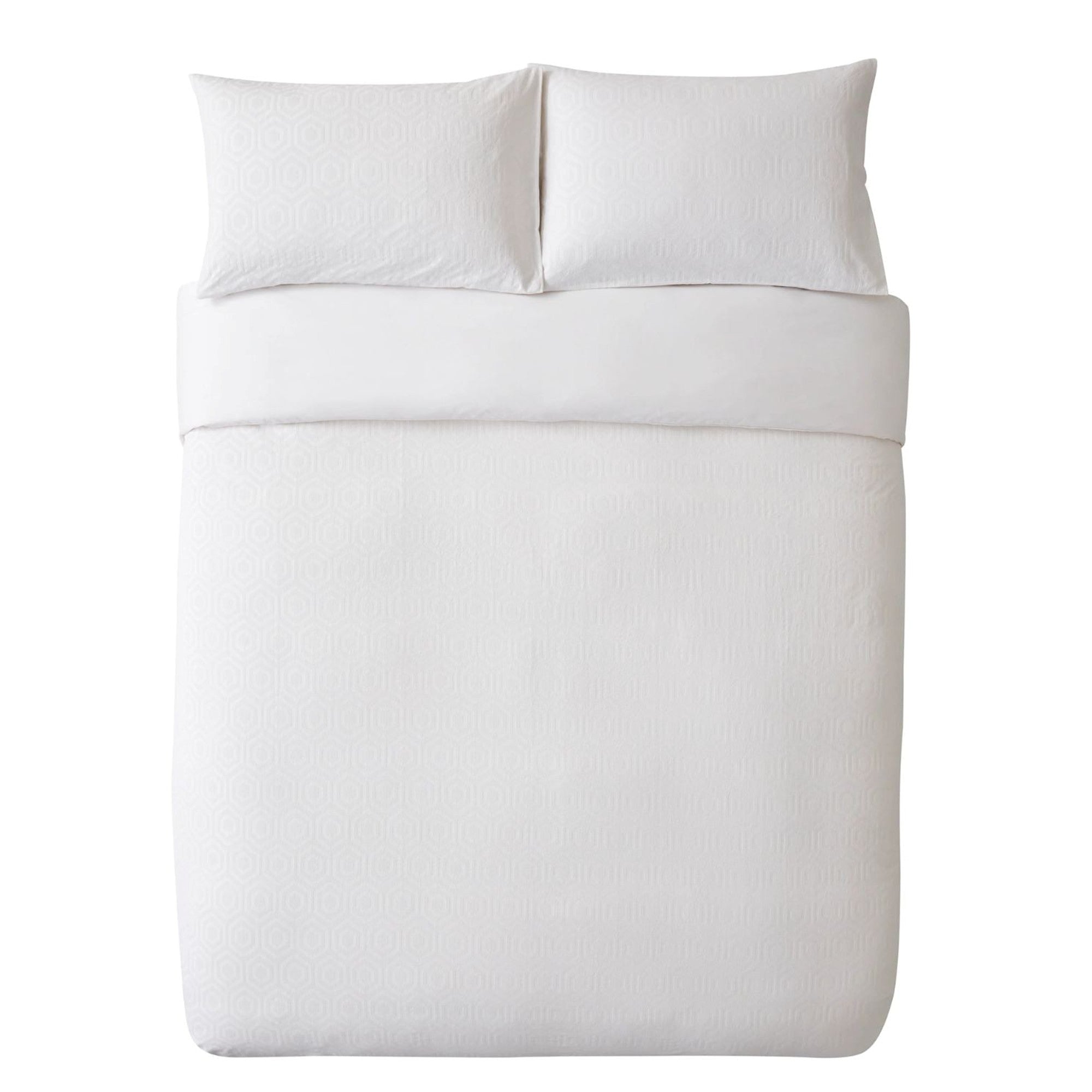 Hexagonal Duvet Cover Set in White