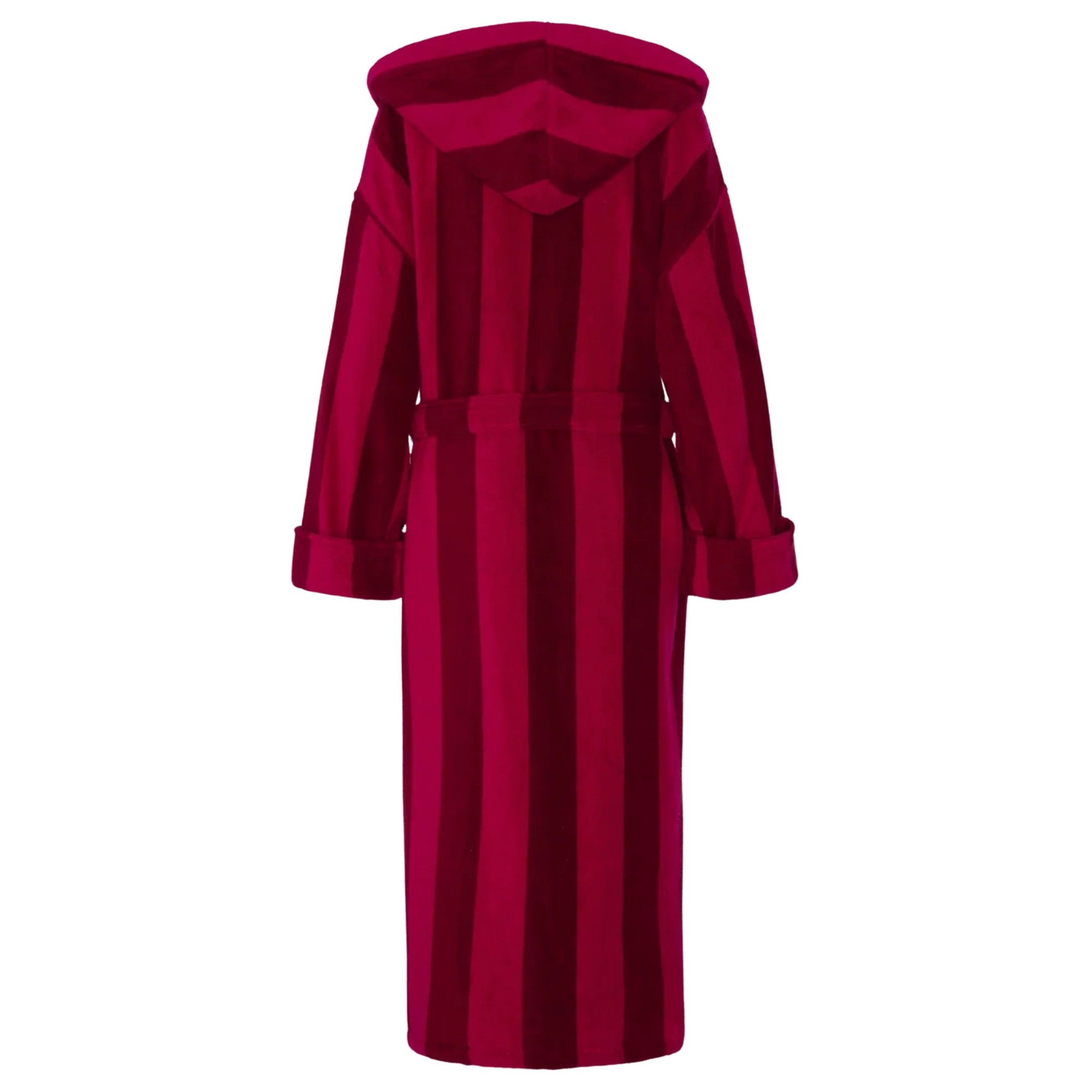 Jasper Conran "Stripe Hooded Robe" in Burgundy
