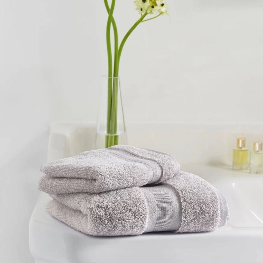 Jasper Conran "Zero Twist Cotton" Bath Towels Collection in Pearl Grey