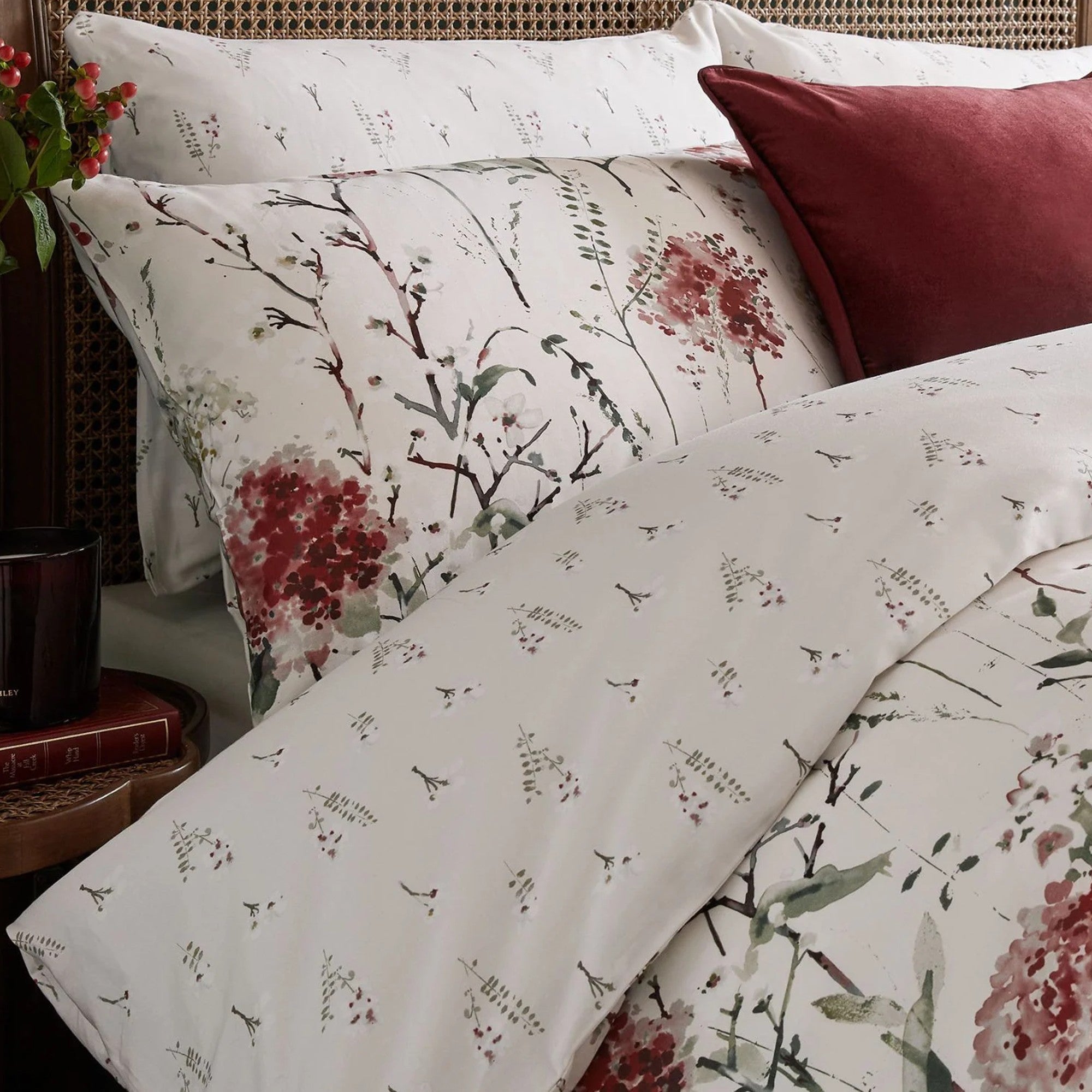 Laura Ashley "Pallington Bloom" Duvet Cover Set in Ruby