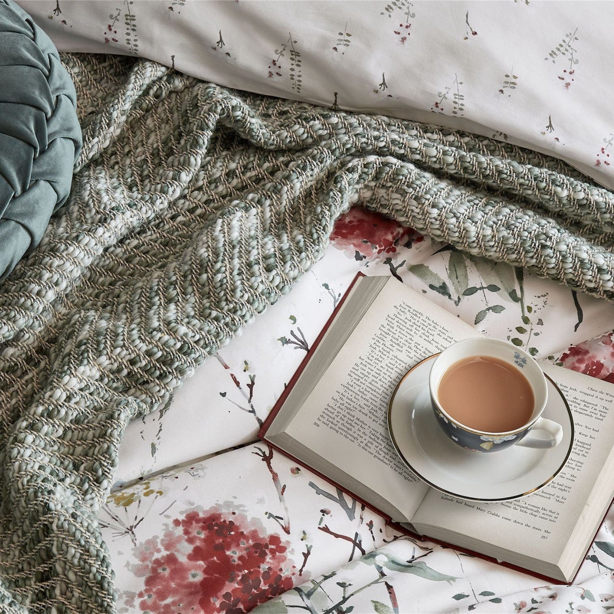 Laura Ashley "Pallington Bloom" Duvet Cover Set in Ruby