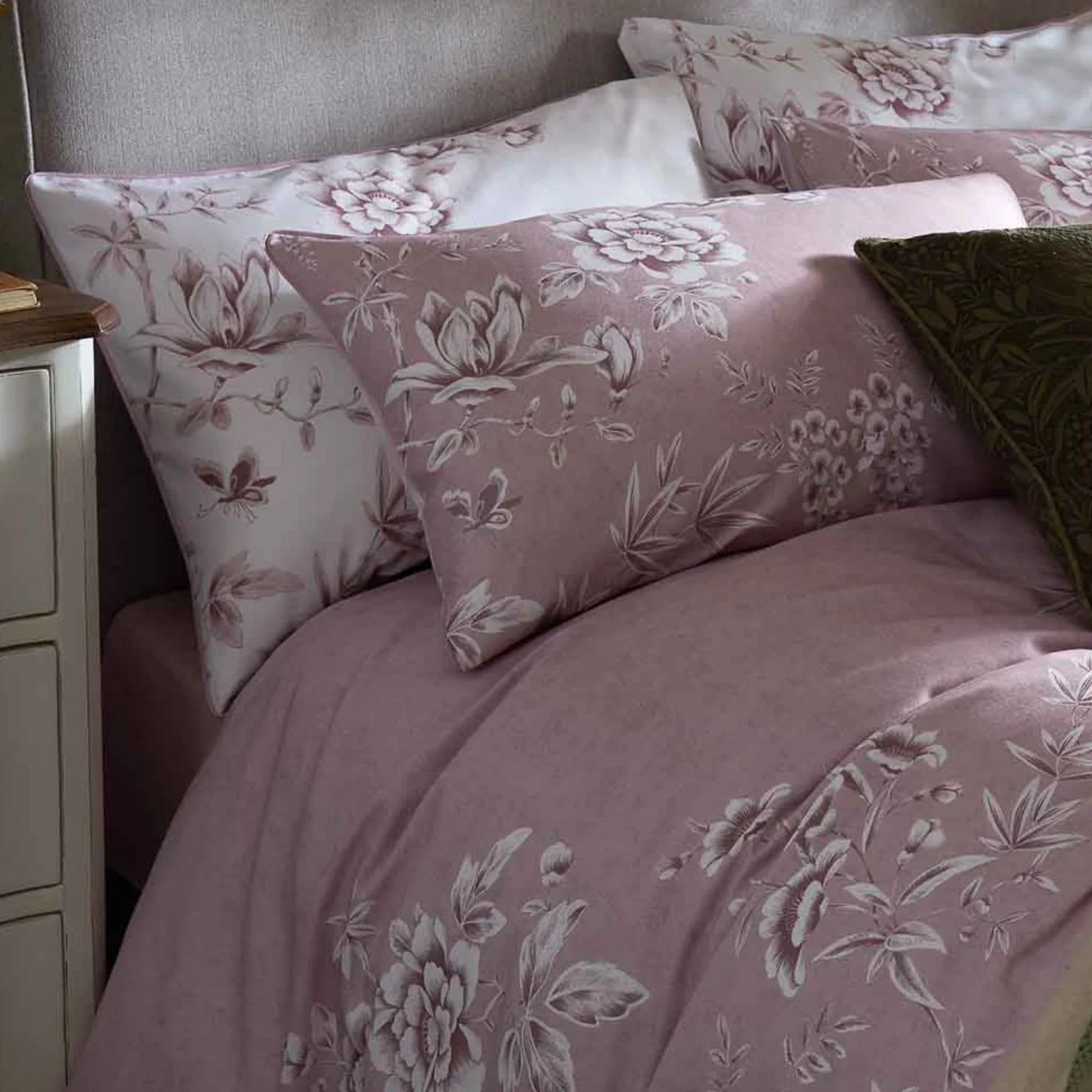 Laura Ashley "Rowsham" Duvet Cover Set in Dark Blush