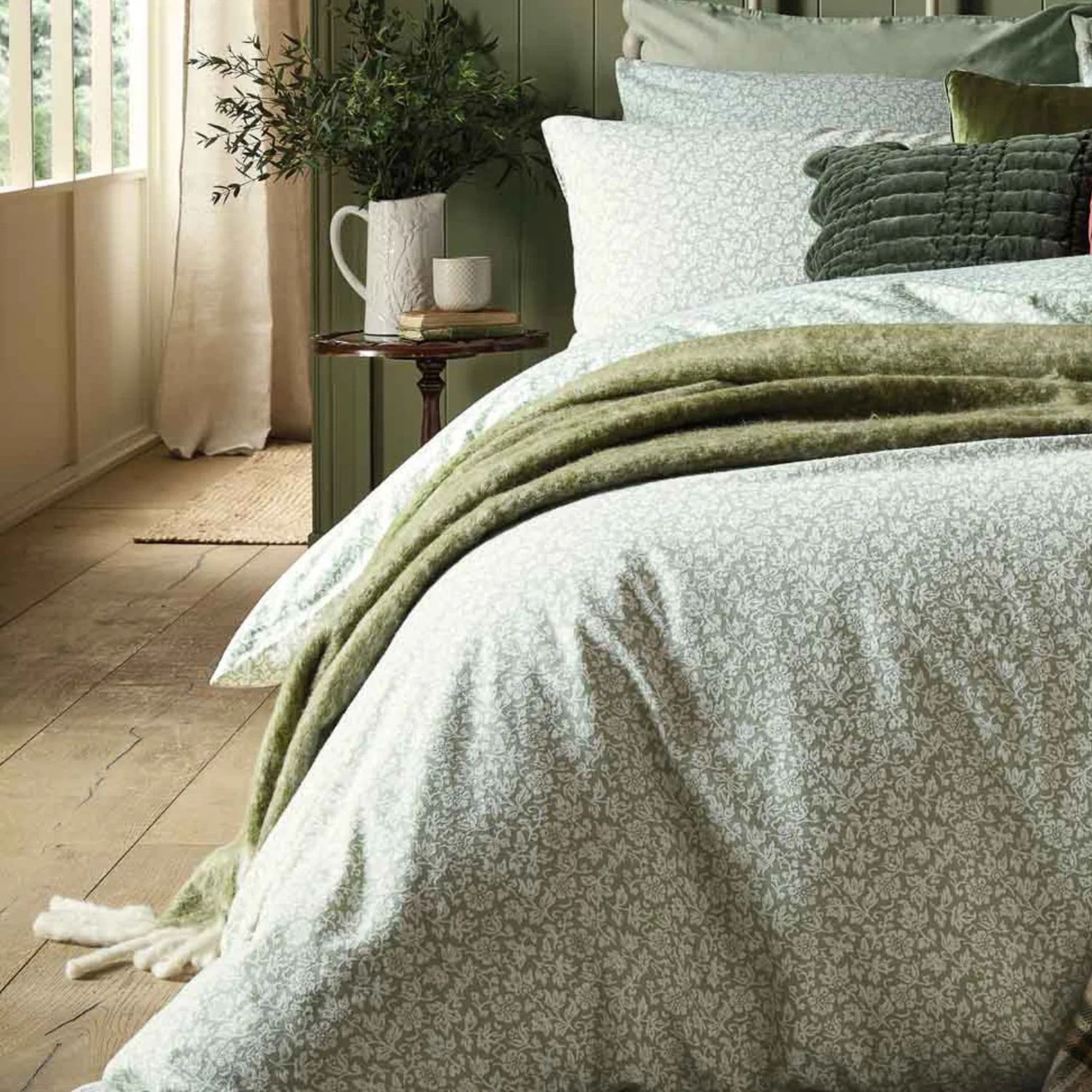 Laura Ashley "Sweet Alysum" Duvet Cover Set in Sage Green