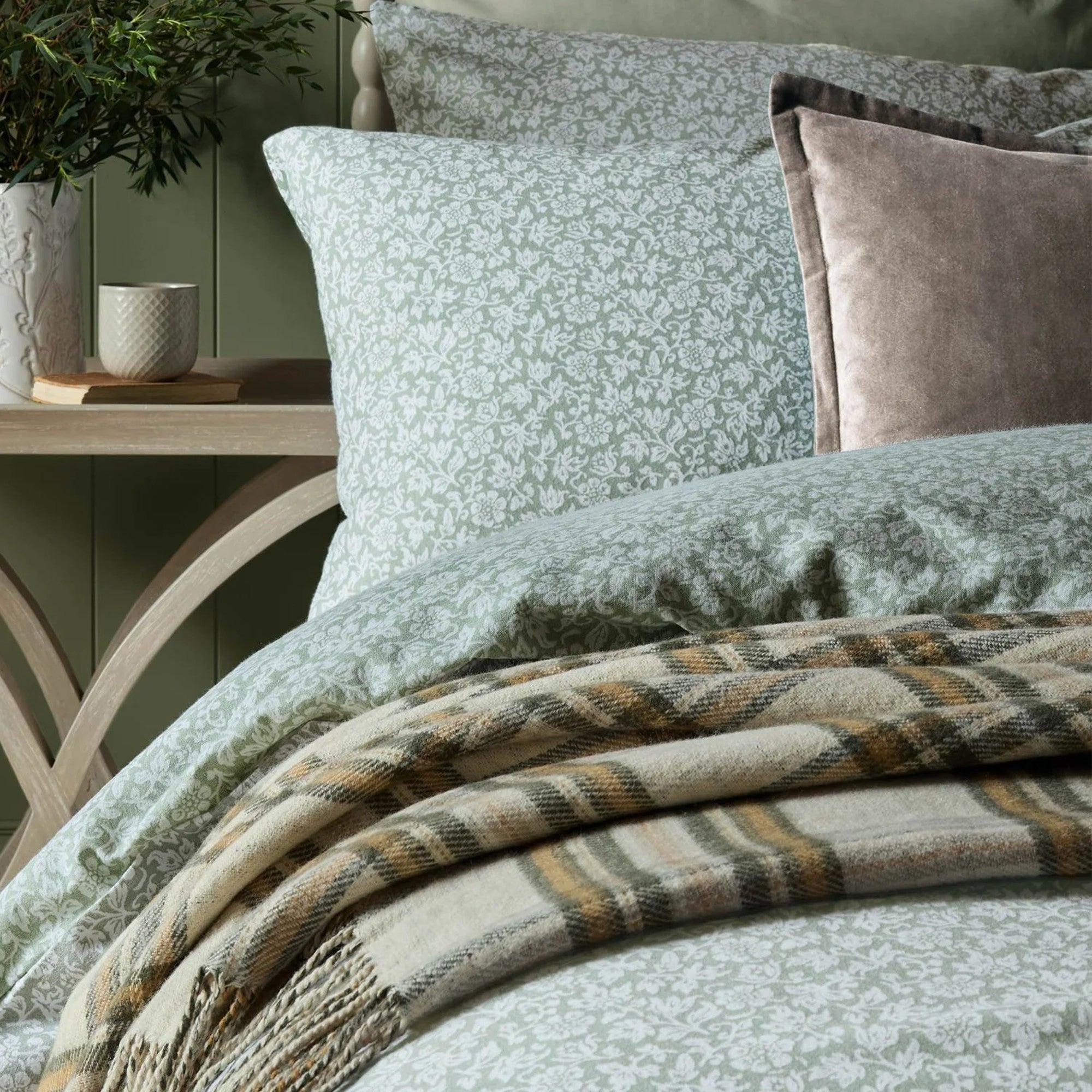 Laura Ashley "Sweet Alysum" Duvet Cover Set in Sage Green