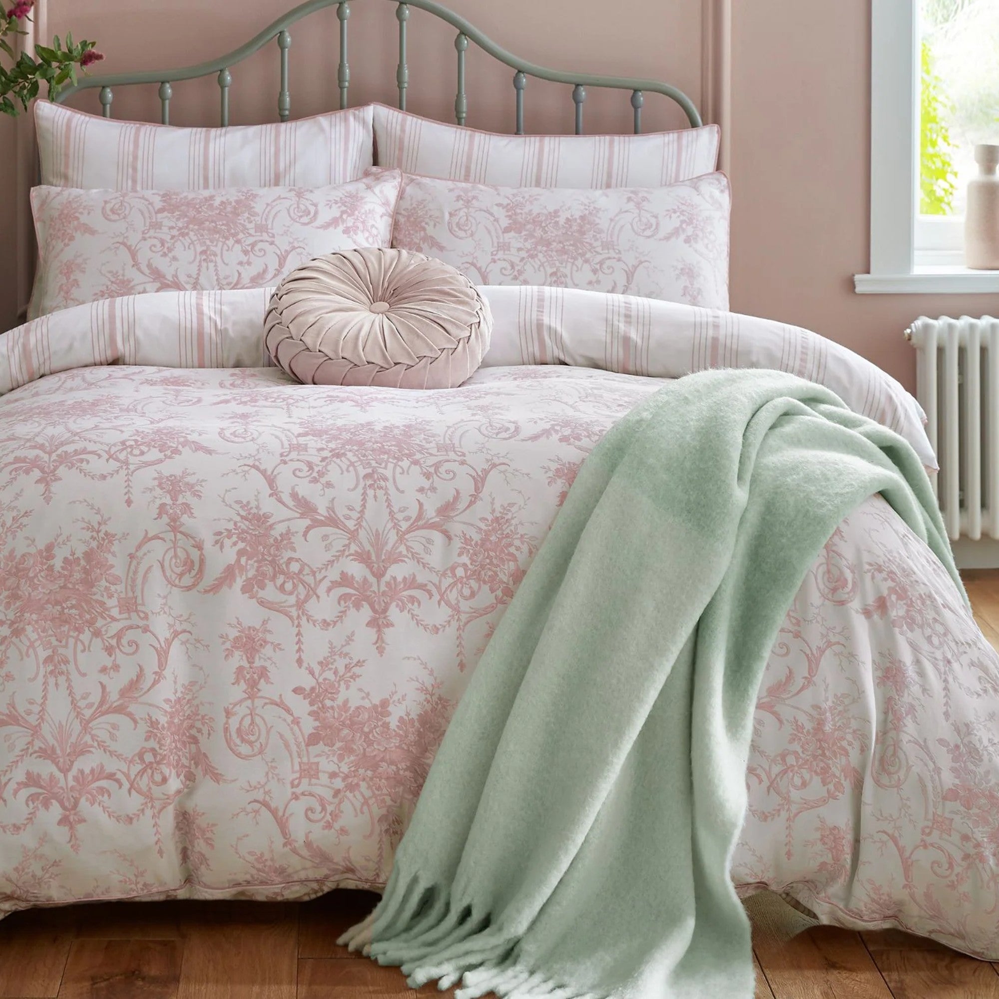 Laura Ashley "Tuileries" Duvet Cover Set in Blush Pink