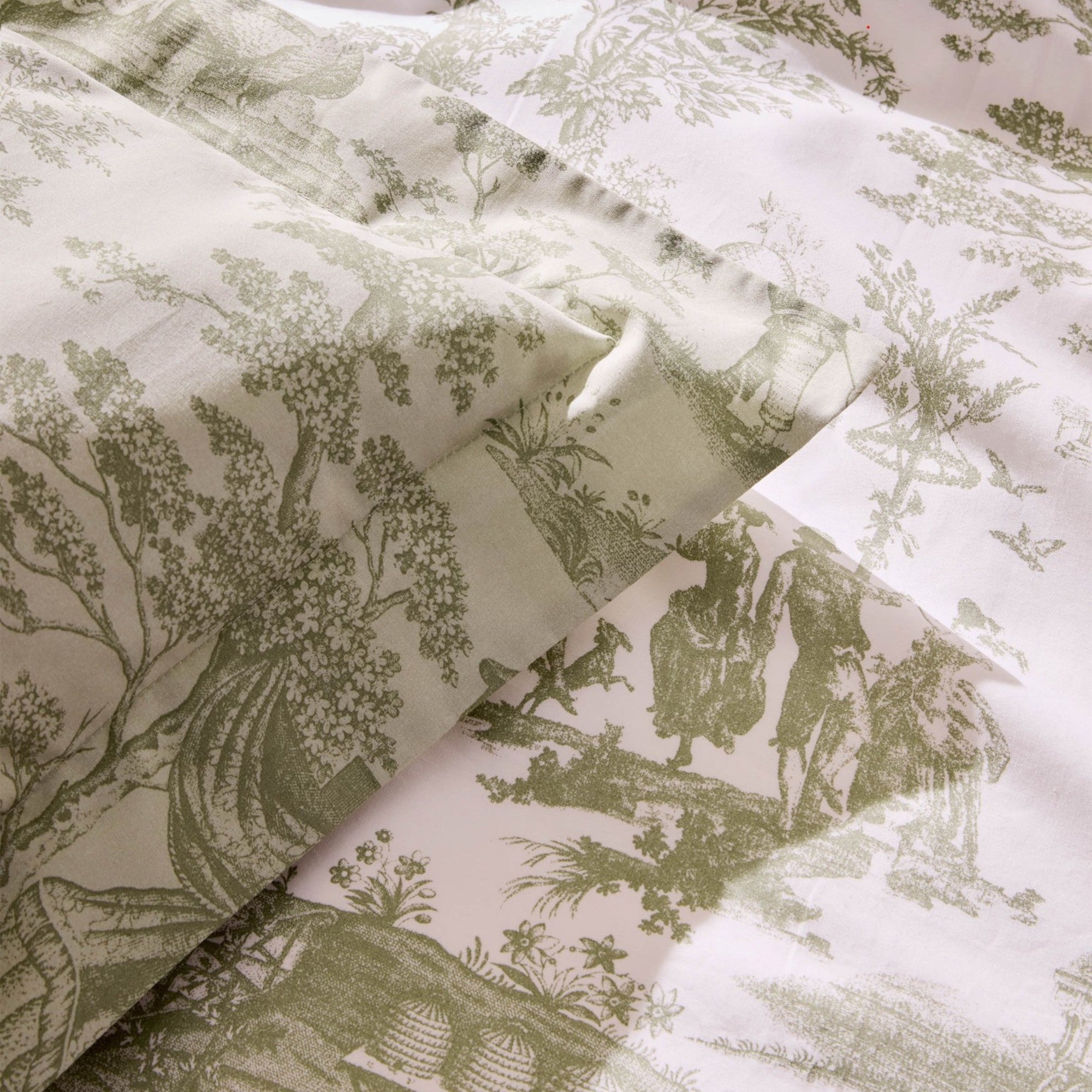 Braysmith Toile Duvet Cover Set in Olive Green
