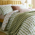 Pensham Stripe Duvet Cover Set in Sage Pink