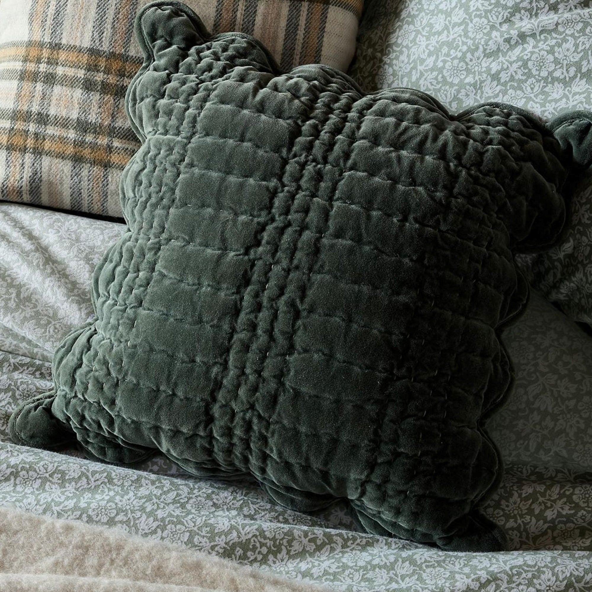 Brady Scalloped Decorative Filled Cushion