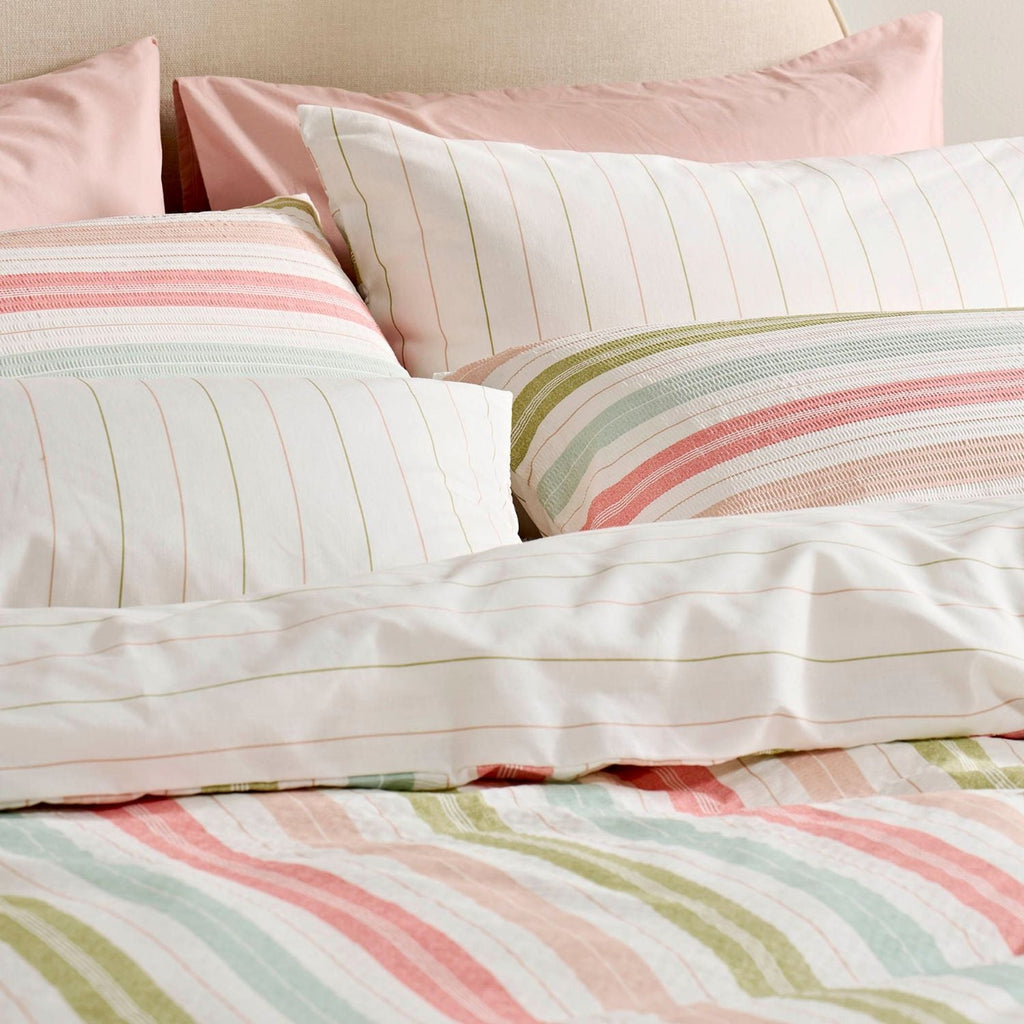Sophie Stripe Duvet Cover Set in Pink
