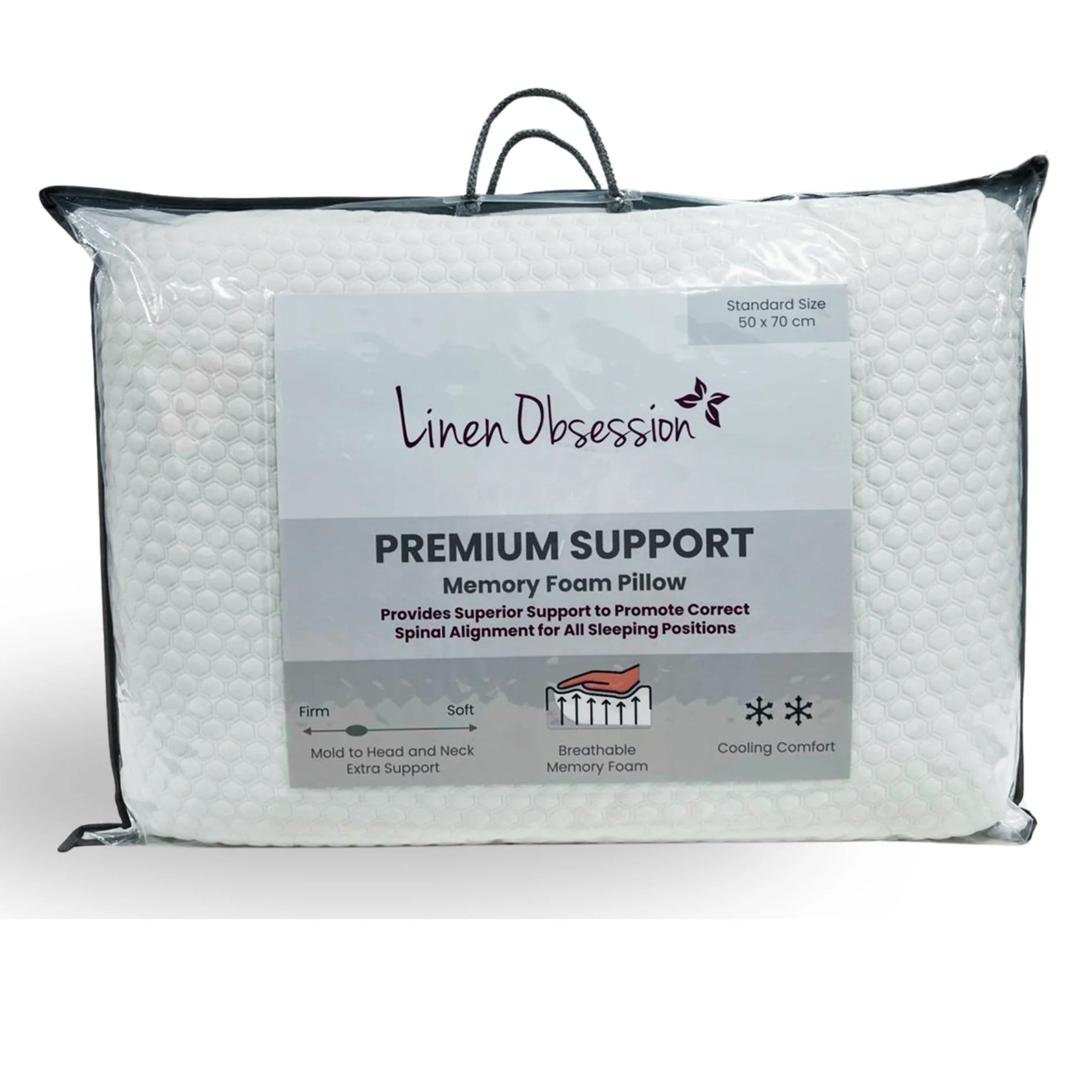 Linen Obsession "Premium Support" Memory Foam Pillow 50 x 70 cm