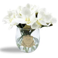 Round Magnolia Bouquet in Glass Vase – Artificial Silk Flowers