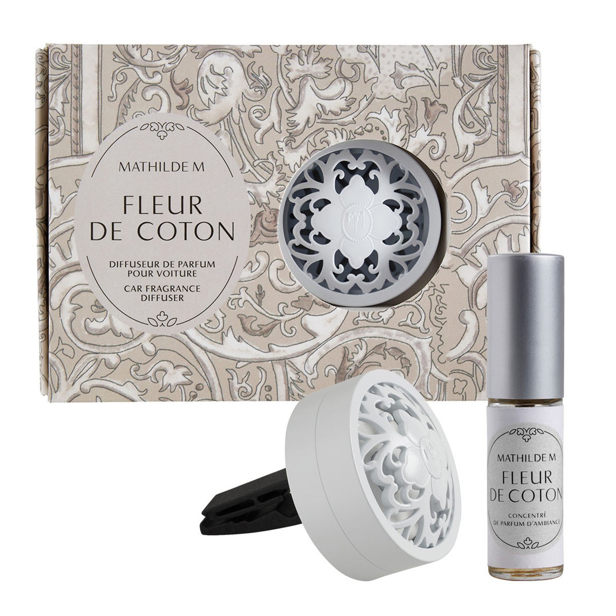 Mathilde "Fleur de Coton" Car fragrance diffuser Escapades Parfumées