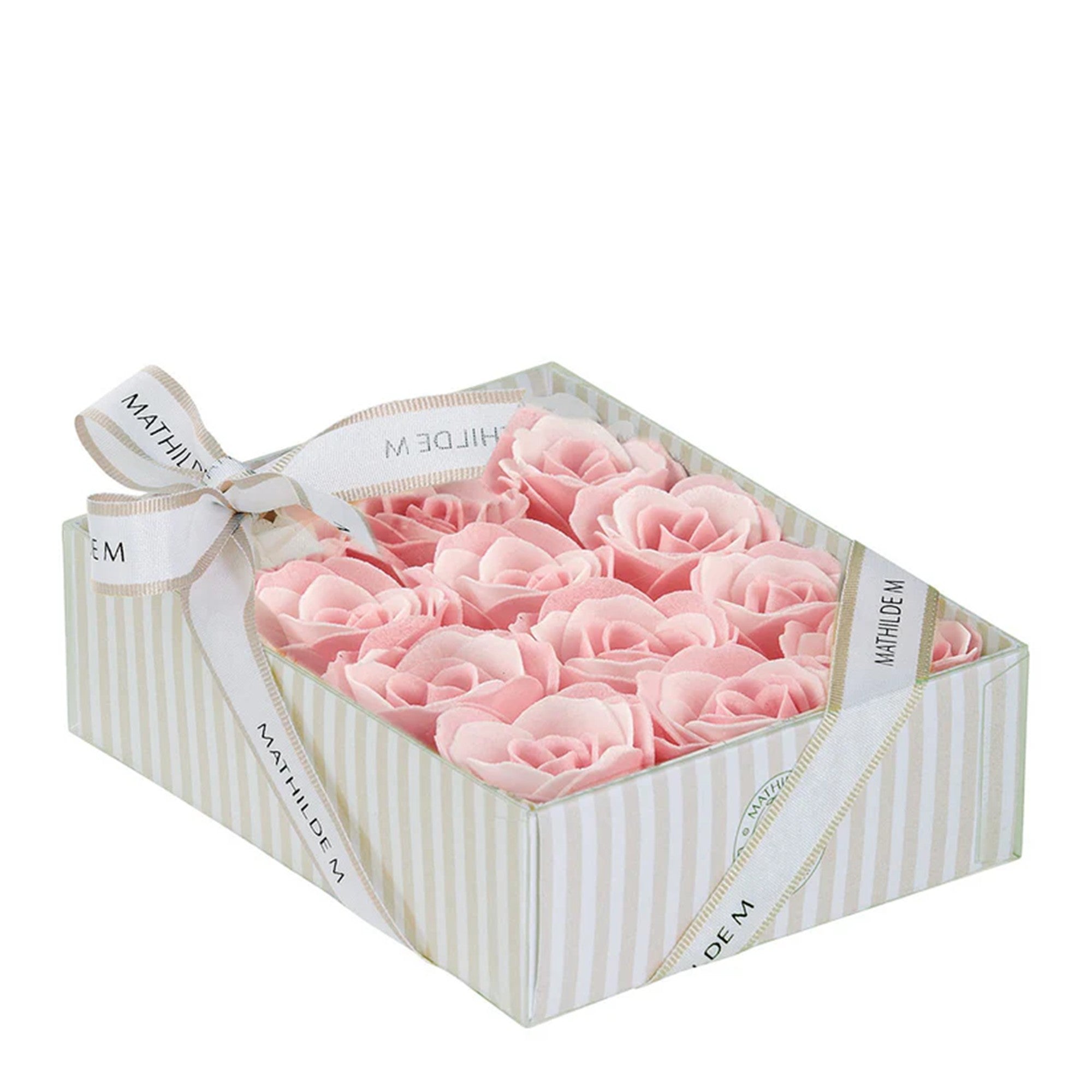 Mathilde "Rose Fragrance" Set of 12 roses in Pink and White Soap Sheets