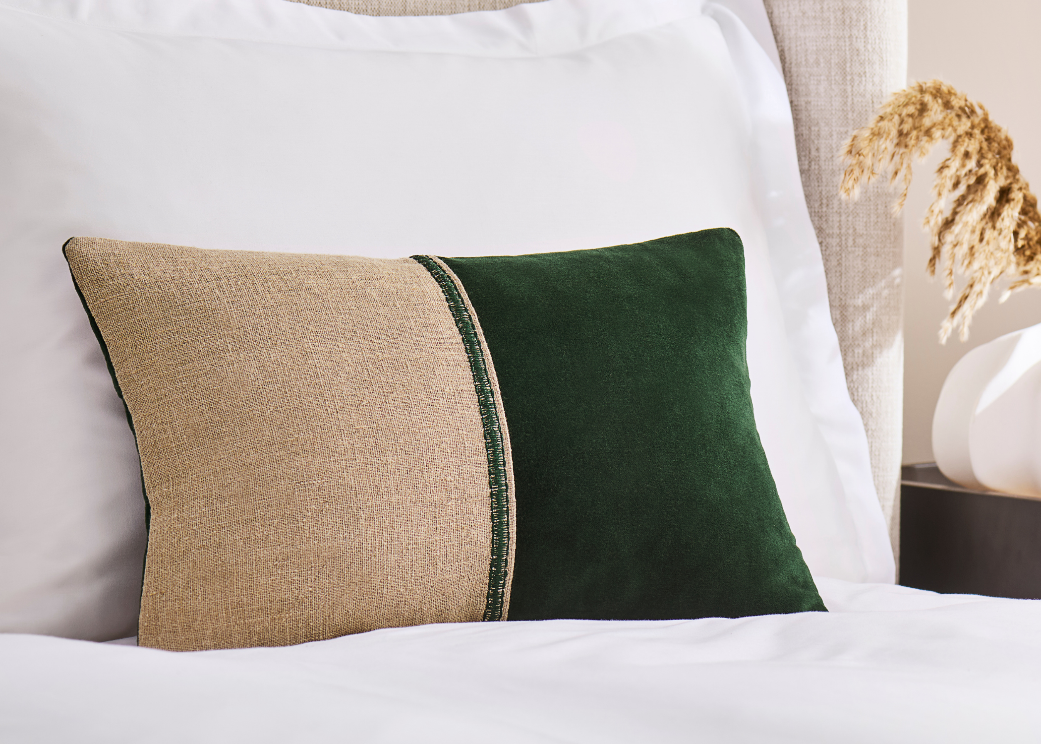 Christy "Menton" Decorative Filled Cushion in Forest Green