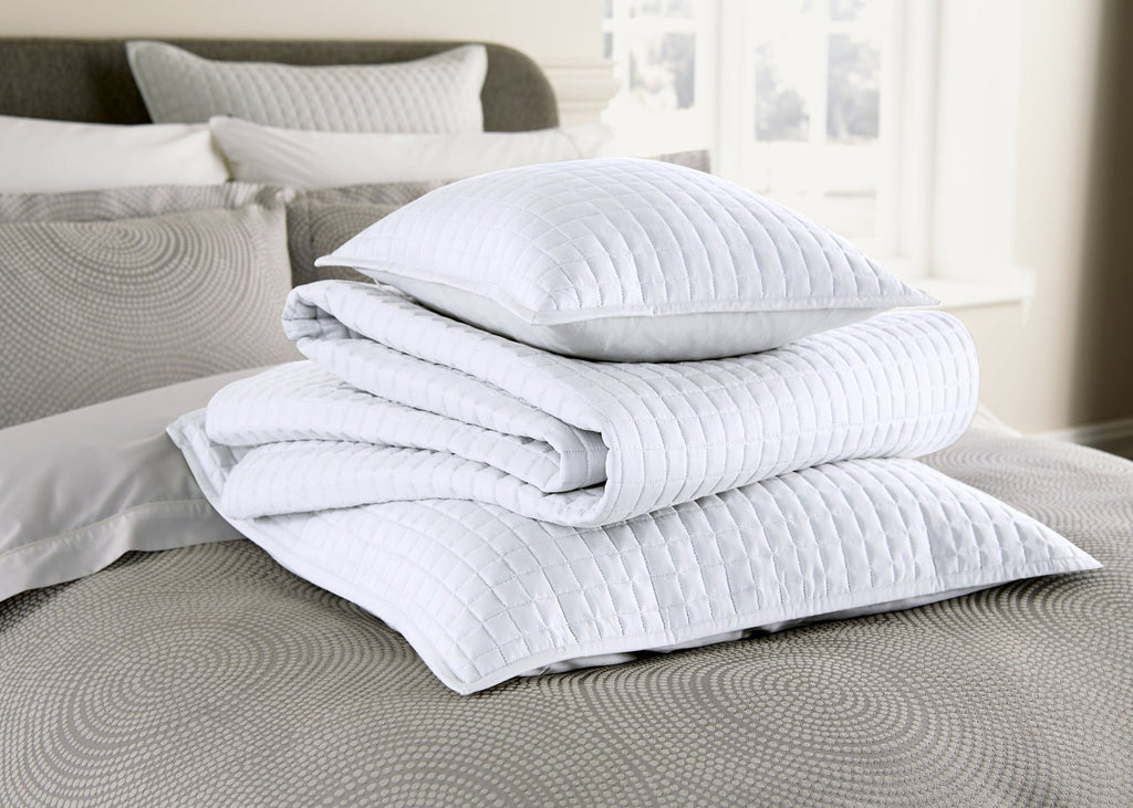 Christy "Metropolitan" Throws, Shams and Cushion in White