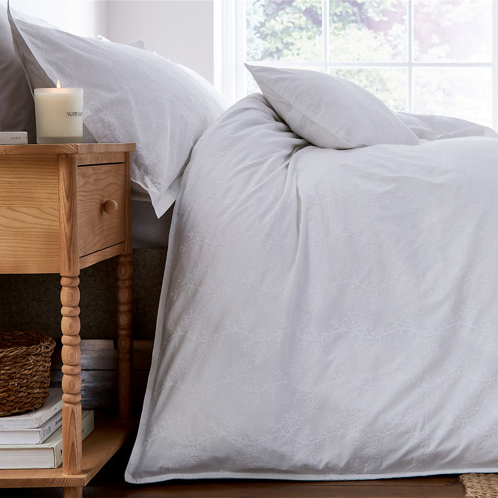 Murmur Bea Embroidery Duvet Cover Sets in White