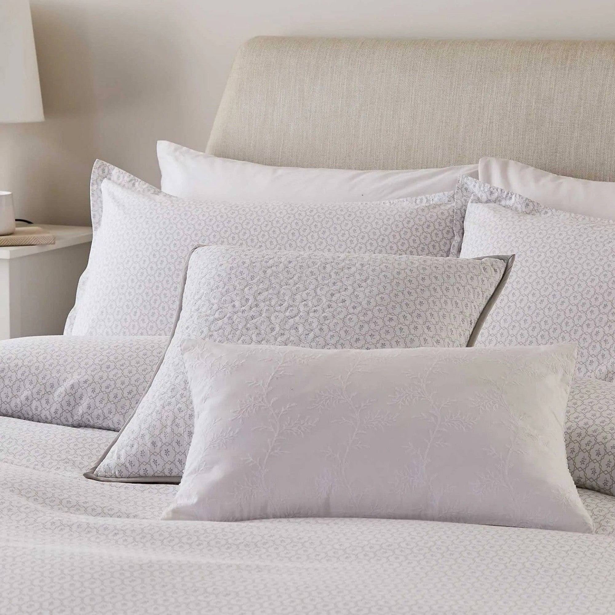 Murmur Florin Decorative Filled Cushion in Linen