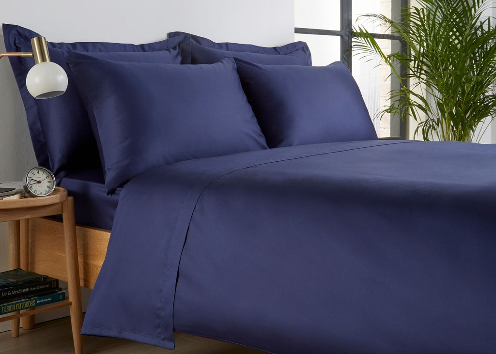 Christy "400 TC Sateen" Plain Dyed Sheets in Navy