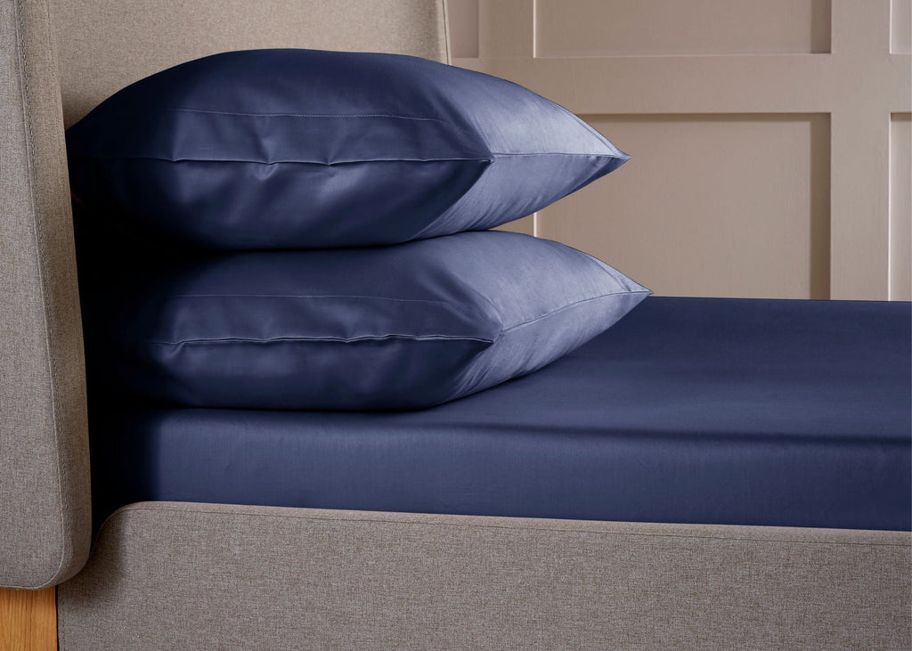 Christy "400 TC Sateen" Plain Dyed Sheets in Navy